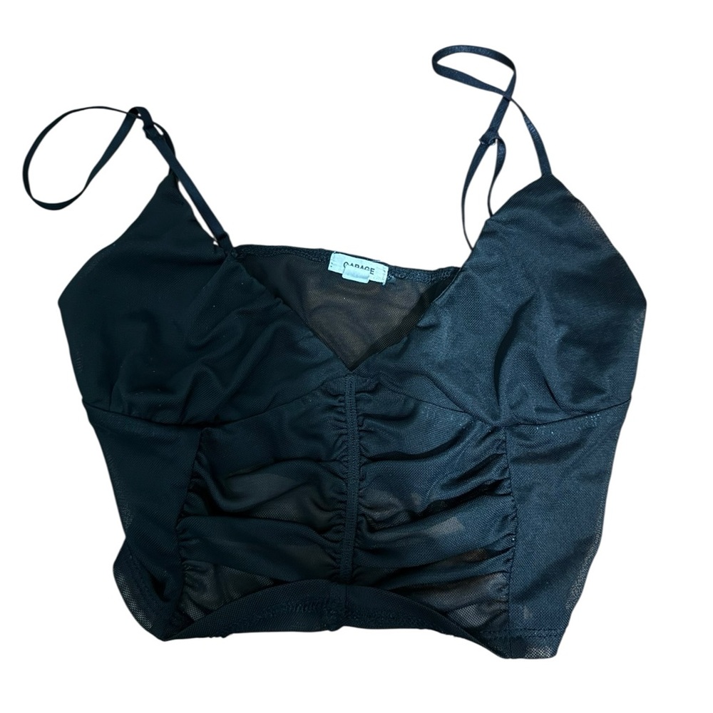 Garage Black Ruched Crop Top